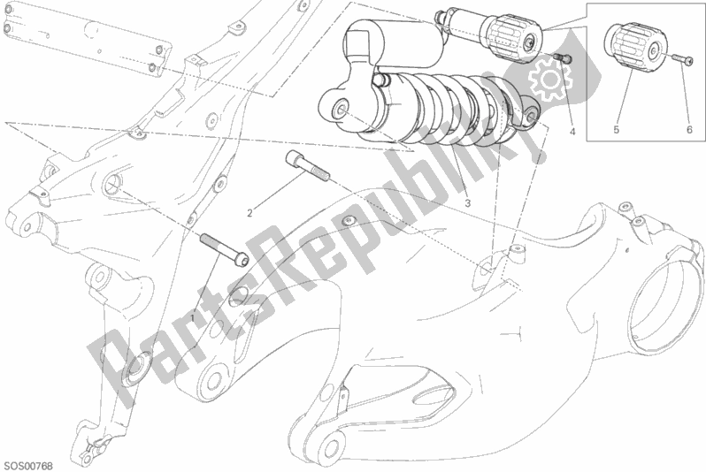 Toutes les pièces pour le Amortisseur Arrière du Ducati Multistrada 1200 ABS Thailand 2018